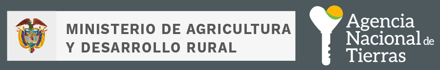 Logo Ministerio de Agricultura y Logo Agencia Nacional de Tierras